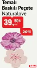 NATURALOVE TEMALI BASKILI PEÇETE 20'Lİ
